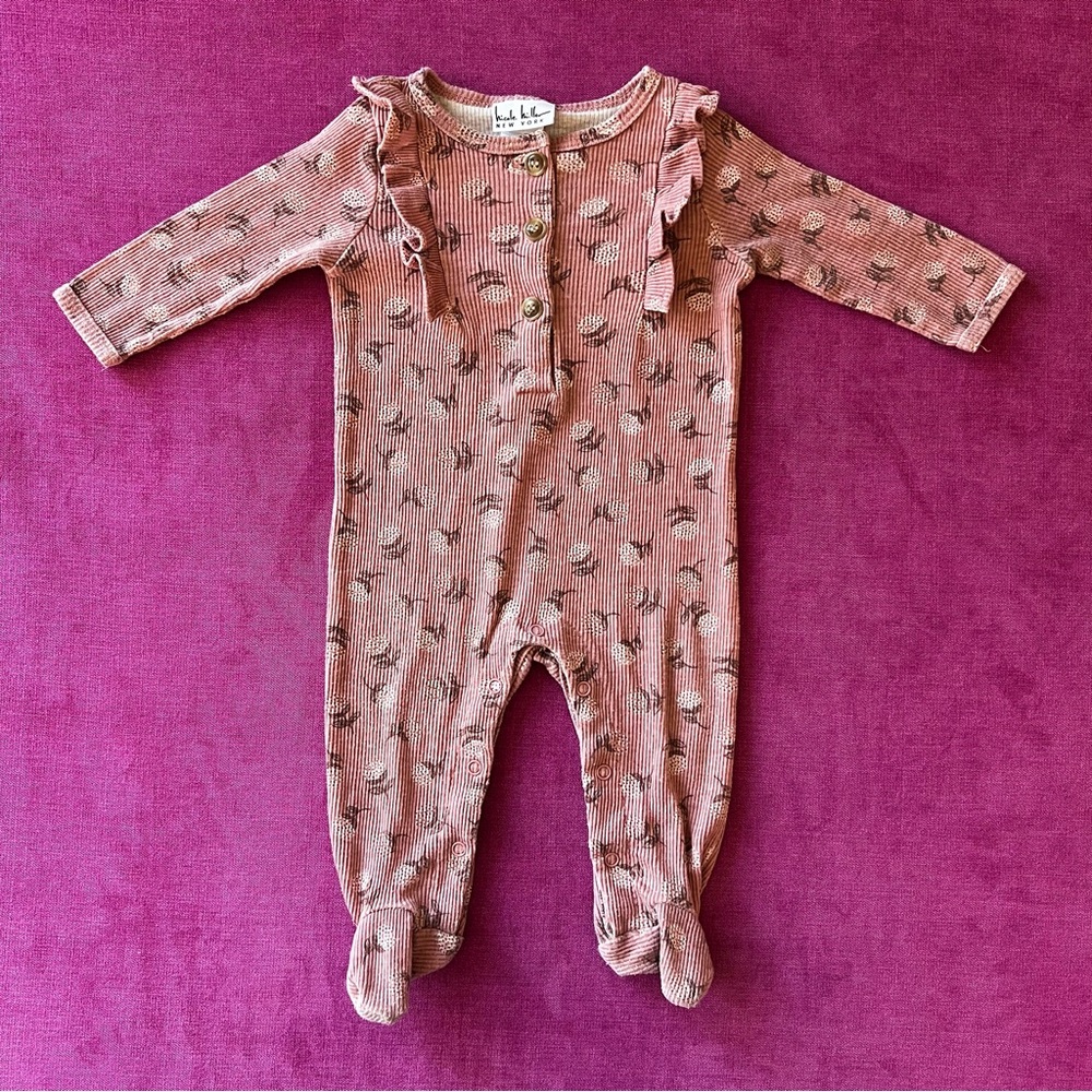 Nicole Miller Floral Ruffle Footie